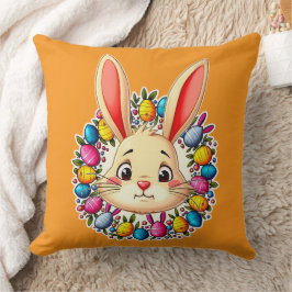 Cojín Decorativo Happy Easter Bunny – Colorful Spring Art almofada