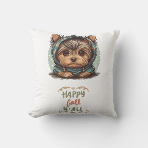 Cojín Decorativo Happy Fall Y'all Yorkshire Terrier Otumn Hoodie