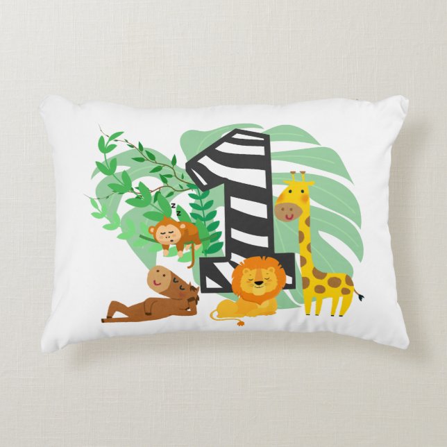 Cojín Decorativo Happy First Birthday Baby! (Anverso)