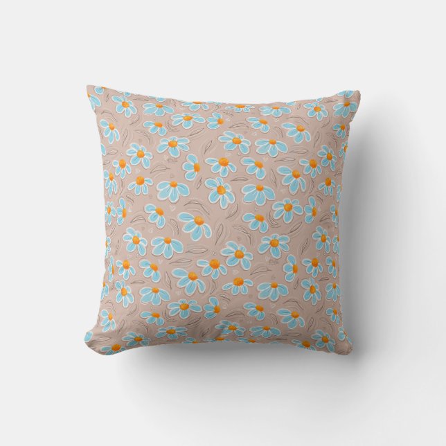 Cojín Decorativo Happy Flowers Throw Pillow (Anverso)