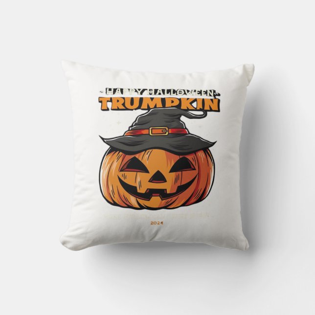 Cojín Decorativo Happy Halloween Trumpkin Classic (Anverso)