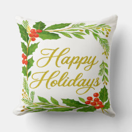 Cojín Decorativo 'Happy Holidays' Throw Pillow