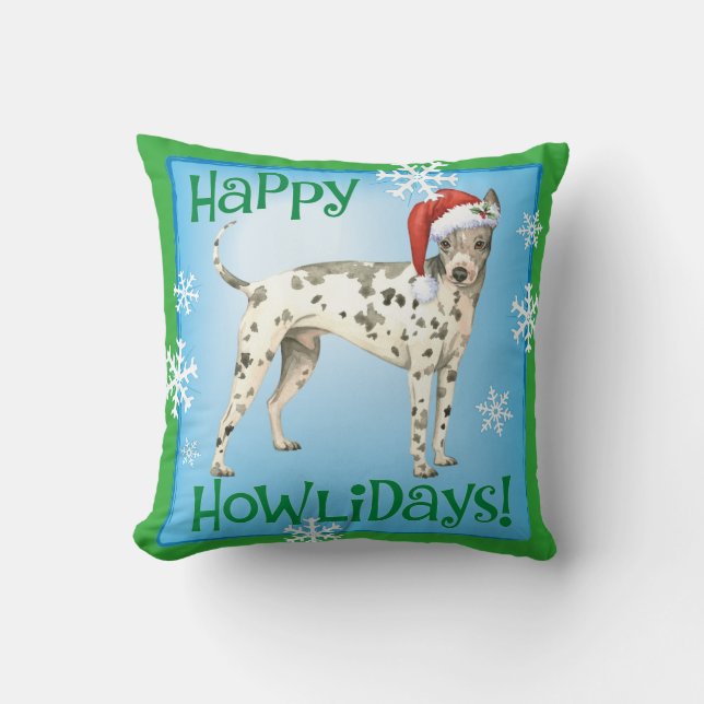 Cojín Decorativo Happy Howliday American Hairless Terrier (Anverso)