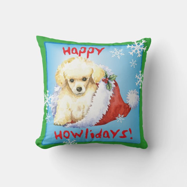 Cojín Decorativo Happy Howlidays Toy Poodle (Anverso)