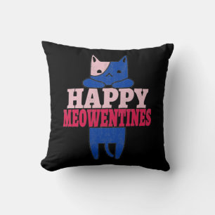Cojín Decorativo Happy Meowentines   Divertido regalo de el día de 