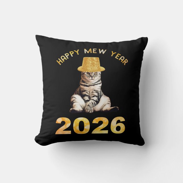 Cojín Decorativo Happy Mew Year 2026 (Anverso)