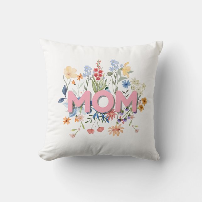 Cojín Decorativo Happy Mother’s Day Throw Pillow | Cute Gift  (Anverso)