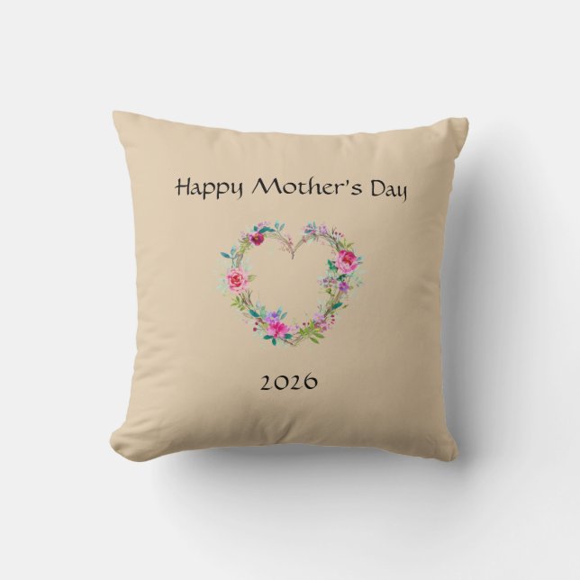 Cojín Decorativo Happy Mother's day Throw Pillow (Anverso)