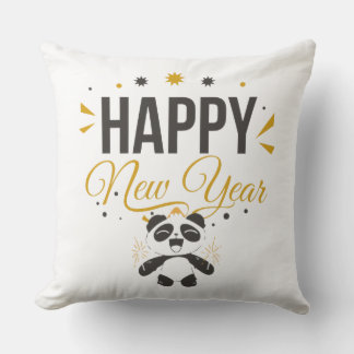 Cojín Decorativo Happy New Year Panda Throw Pillow