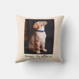 Cojín Decorativo Happy Pawlidays Funny Pun Mascota Photo