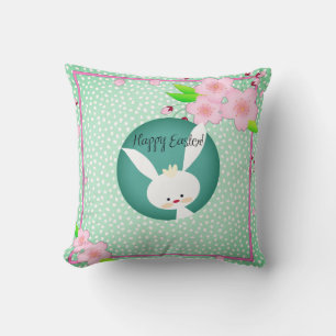 Cojín Decorativo HAPPY Personalizado EASTER Rústico Conejo Verde az