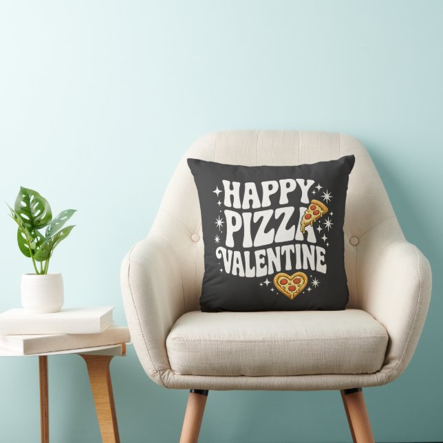 Cojín Decorativo Happy Pizza Valentine Funny Pizza Love Design (Silla)