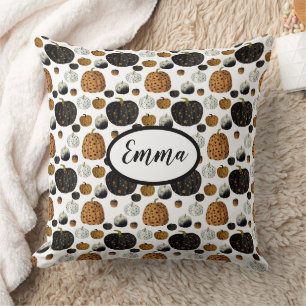 Cojín Decorativo Happy polka dots pumpkin thanksgiving