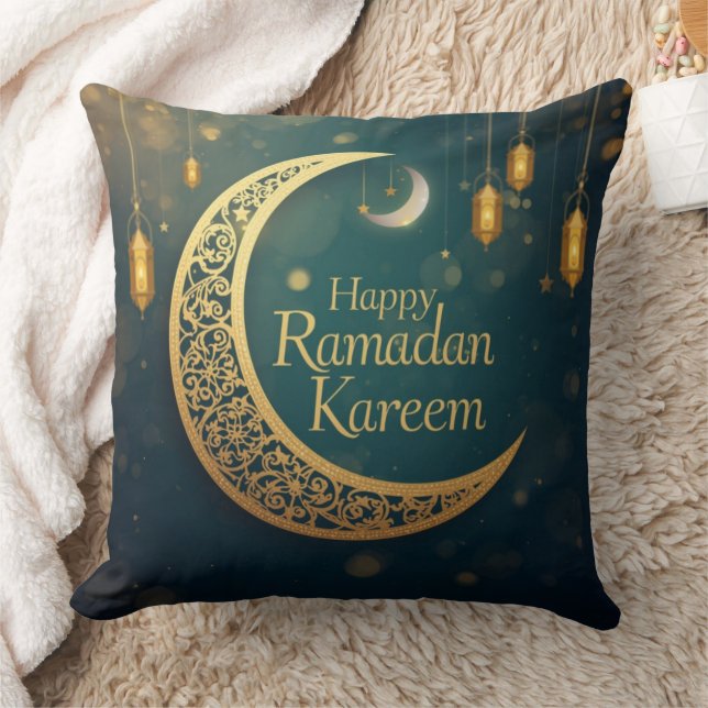 Cojín Decorativo Happy Ramadan Kareem Moon & Lantern Pillow (Manta)