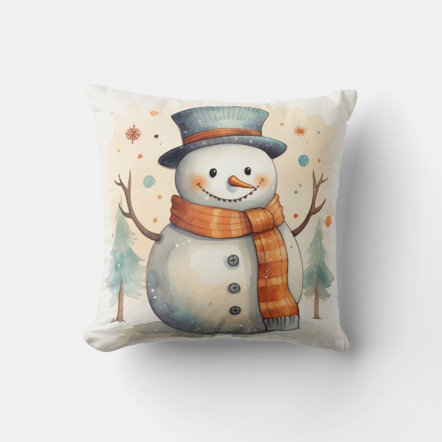 Cojín Decorativo Happy Snowman Pillow (Anverso)