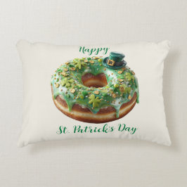Cojín Decorativo Happy St. Patrick’s Day Donut with Leprechaun Hat