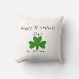 Cojín Decorativo Happy St. Patrick's day green shamrock name 