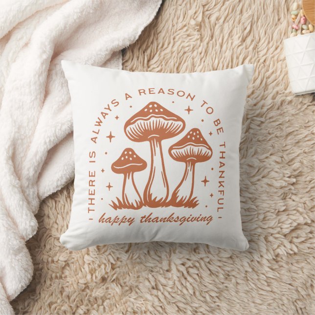 Cojín Decorativo Happy thanksgiving mushroom whimsical terracotta (Manta)