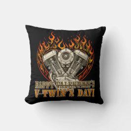 Cojín Decorativo Happy V-Twin’s Day, Anti Valentine, Chopper Lovers