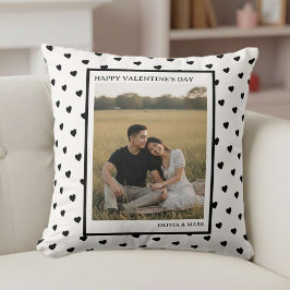 Cojín Decorativo Happy Valentine’s Day Black Heart Design love