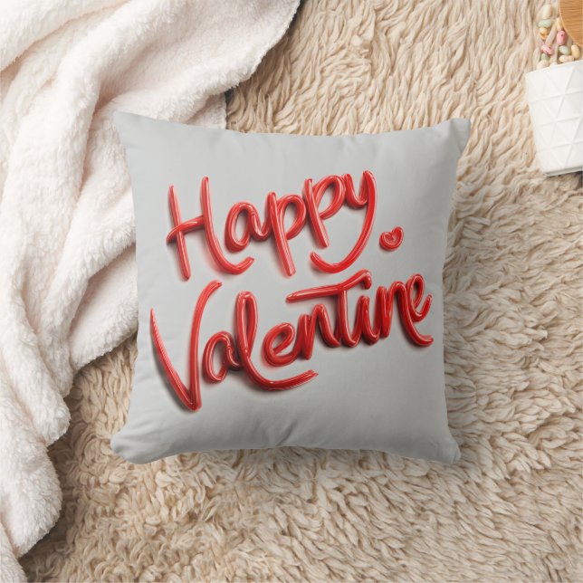 Cojín Decorativo Happy Valentine Sweet Romantic Throw Pillow (Manta)
