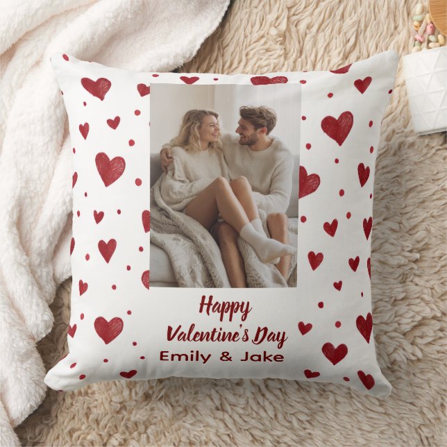 Cojín Decorativo Happy Valentine's Day | Custom Photo Pillow (Manta)