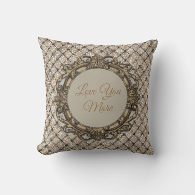 Cojín Decorativo Happy Valentine's Day, Love You More, (Anverso)