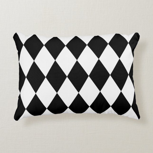 Cojín Decorativo Harlequin blanco y negro (Anverso)