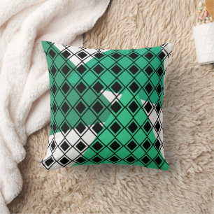 Cojín Decorativo Harlequin del Triángulo Verde