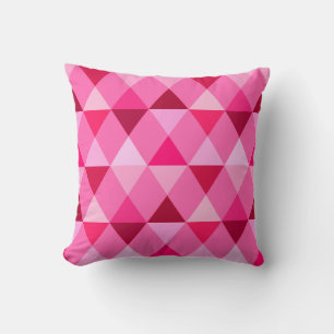 Cojín Decorativo Harlequin / diamante patrón - Rosa Rosa y Vino