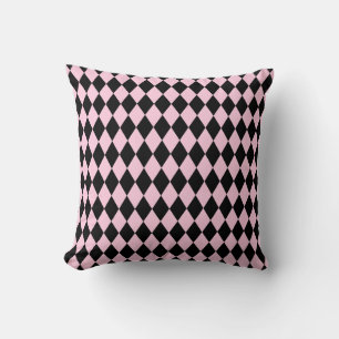 Cojín Decorativo Harlequin rosa y negro
