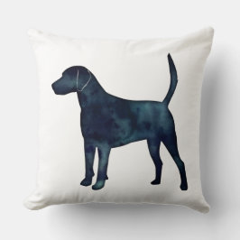 Cojín Decorativo Harrier Hound Beagle Black Watercolor Silhouette