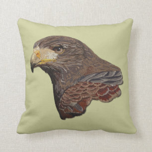 Cojín Decorativo Harris Hawk el falso bordado