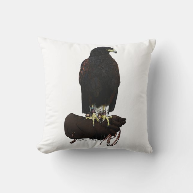 Cojín Decorativo Harris Hawk sobre Glove (Anverso)