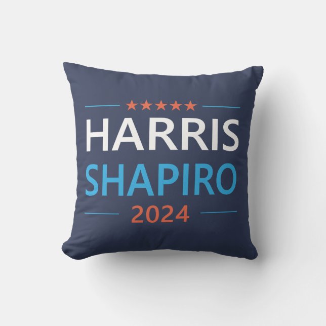 Cojín Decorativo Harris Shapiro 2024 Kamala Harris Democrat (Anverso)