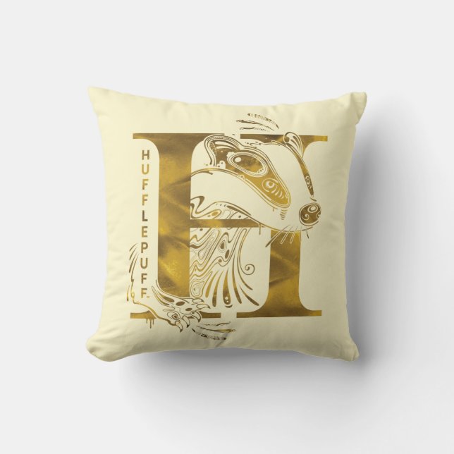 Cojín Decorativo Harry Potter | Aguamenti HUFFLEPUFF™ Gráfico (Anverso)