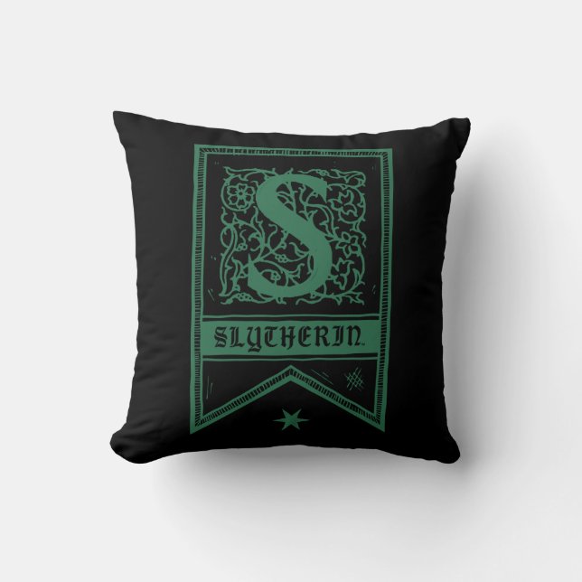 Cojín Decorativo Harry Potter | Banner Monograma de Slytherin (Anverso)