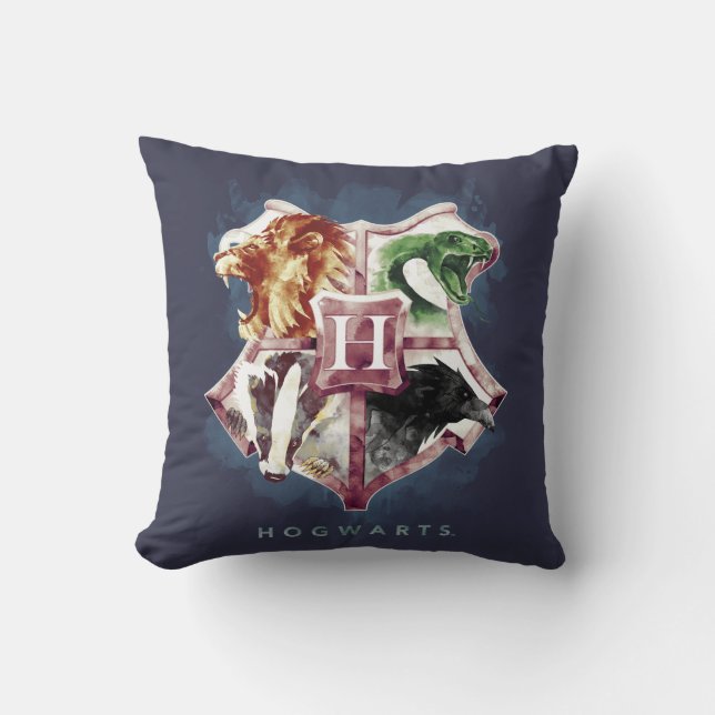 Cojín Decorativo Harry Potter | Escudo de HOGWARTS™ Acuarela (Anverso)