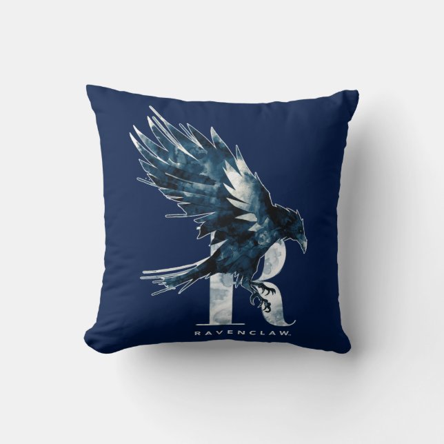 Cojín Decorativo Harry Potter | RAVENCLAW™ Cuervo Acuarela (Anverso)
