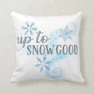 Cojín Decorativo Hasta la nieve buena tipografía divertida de vacac