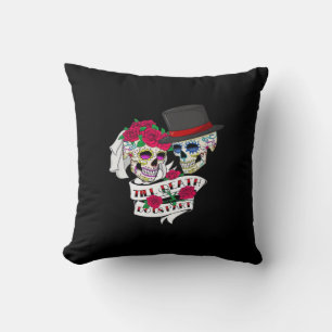 Cojín Decorativo Hasta que la muerte nos haga un cráneo parcial