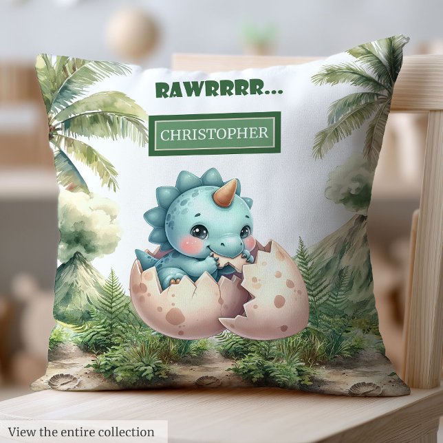 Cojín Decorativo Hatchazón divertido pronto bebé Dinosaurio bebé re (Fun Hatching Soon Baby Dinosaur Baby Pillow Gift)