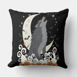 Cojín Decorativo Hauned Moon Wolf Sombra el arte