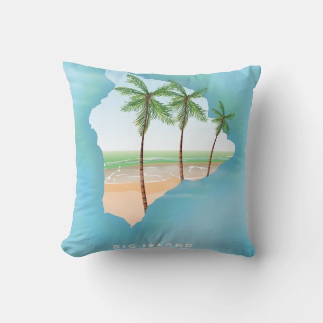 Cojín Decorativo Hawái isla grande (Anverso)