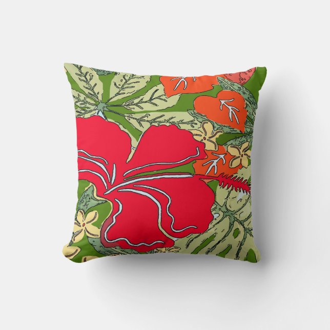 Cojín Decorativo Hawai tropical Hibiscus (Anverso)