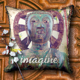 Cojín Decorativo Hawai Turquoise Buddha Photo Imagine Script negrit