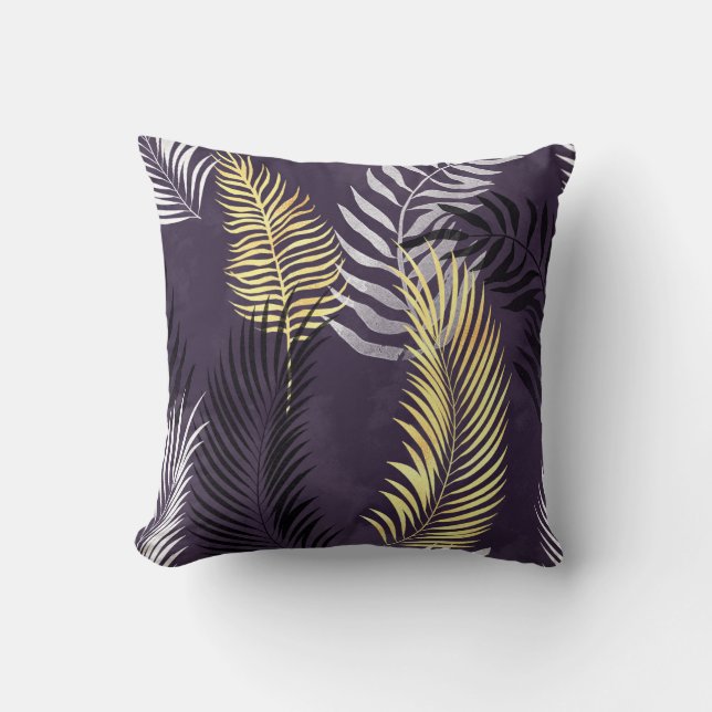 COJÍN DECORATIVO HAWAIAN TROPICAL PURPLE FERN PILLOW (Anverso)