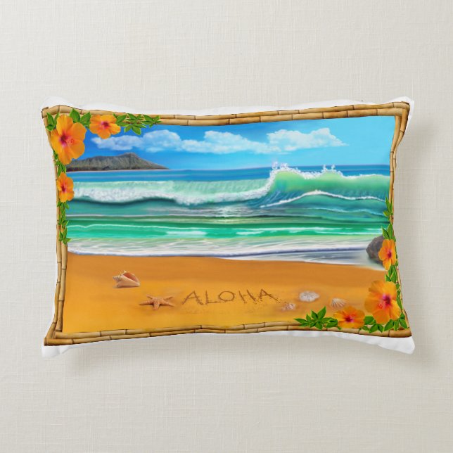 COJÍN DECORATIVO HAWAII ALOHA (Anverso)