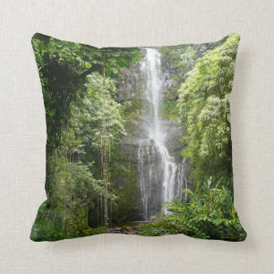 Cojín Decorativo Hawaii - playa y cascada del paraíso