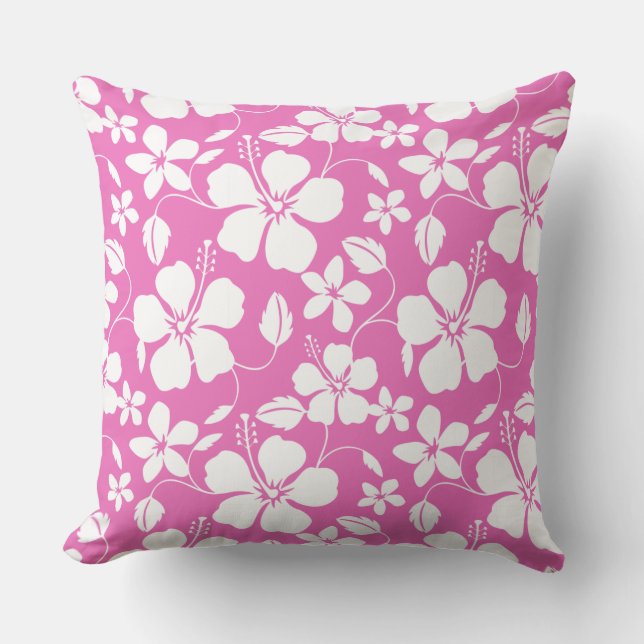 COJÍN DECORATIVO HAWAIIAN HULA (HIBISCUS) PINK (Anverso)